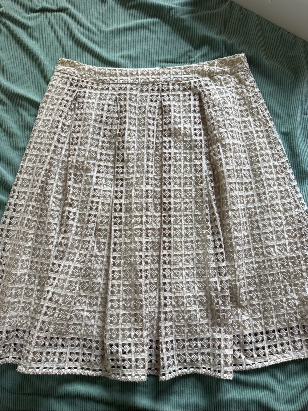 Halogen White Crochet Circle Skirt